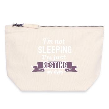 I'm not sleeping - I'm just restimg my eyes - Canvas Zip Pouch 18 x 19 cm - nature - Front