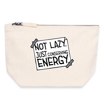 Pas paresseux, juste économiser de l’énergie, drôle de paresseux à dire - Pochette zippée en toile 18 x 19 cm - blanc naturel - Devant