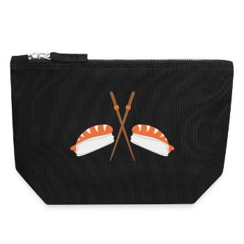 Sushi - Canvas Reißverschluss-Täschchen (18 x 19 cm) - Schwarz - Vorne
