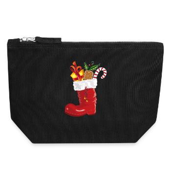 Nicholas boot avec des bonbons. - Pochette zippée en toile 18 x 19 cm - noir - Devant