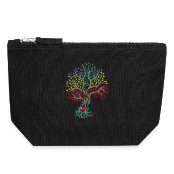 Tree of life in the heart of nature - Canvas Zip Pouch 18 x 19 cm - black - Front
