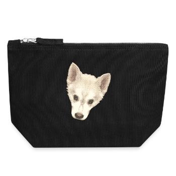 süßes Hündchen, Hundebaby Gesicht wasserpixel - Canvas Reißverschluss-Täschchen (18 x 19 cm) - Schwarz - Vorne