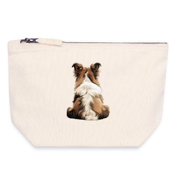 Shetland Sheepdog - Canvas Zip Pouch 18 x 19 cm - nature - Front