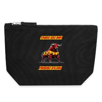 This is my pride flag Spain - Canvas Zip Pouch 18 x 19 cm - black - Front