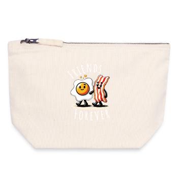 friends forever ham egg comic love - Canvas Reißverschluss-Täschchen (18 x 19 cm) - Naturweiß - Vorne