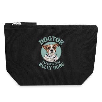 Dogtor's Prescription: Belly Rubs - Canvas Reißverschluss-Täschchen (18 x 19 cm) - Schwarz - Vorne