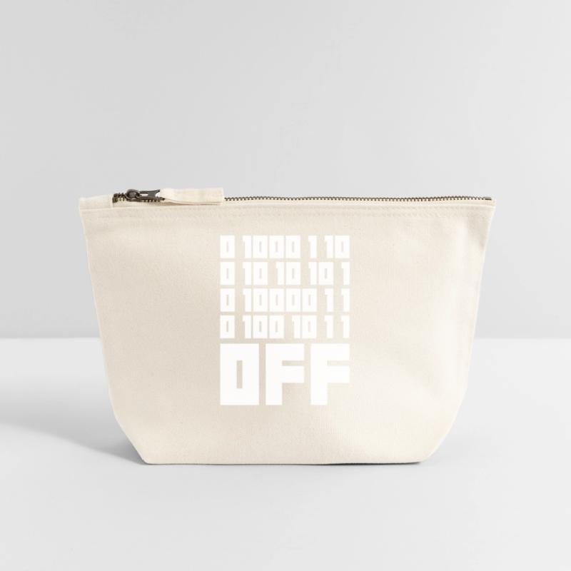 Binary Code F**k OFF – Nerd Humor & Geek Code Canvas Zip Pouch 18 x 19 cm
