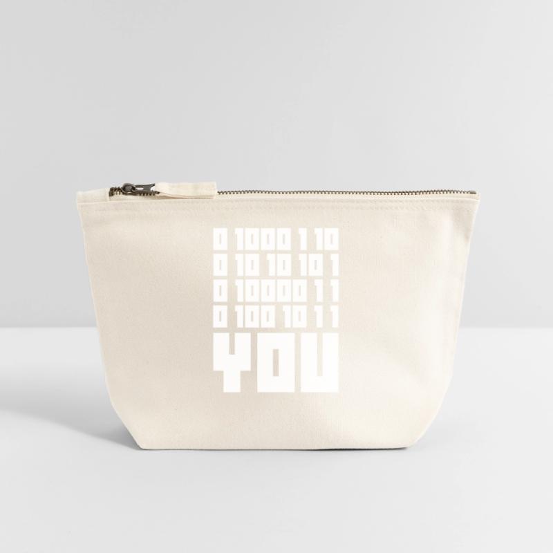 Binary Code F**k YOU – Geek Code & Nerd Humo Canvas Zip Pouch 18 x 19 cm