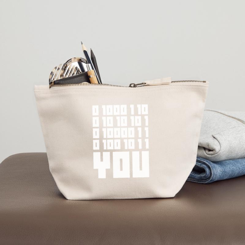 Binary Code F**k YOU – Geek Code & Nerd Humo Canvas Zip Pouch 18 x 19 cm