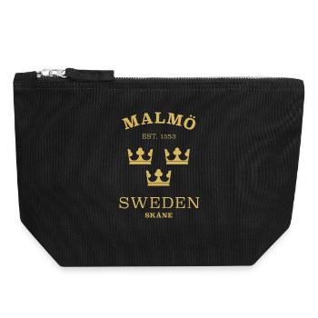 Malmö Sweden Schweden - Canvas Zip Pouch 18 x 19 cm - black - Front