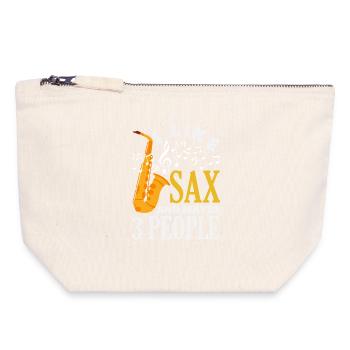 Saxofon - Canvas Reißverschluss-Täschchen (18 x 19 cm) - Naturweiß - Vorne