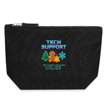 Funny Technical Support Debug Christmas - Canvas Zip Pouch 18 x 19 cm - black - Front