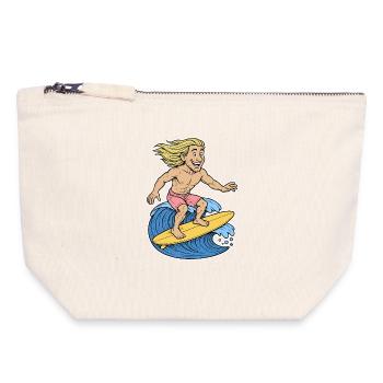 Blonde Surferin auf Welle - Canvas Reißverschluss-Täschchen (18 x 19 cm) - Naturweiß - Vorne