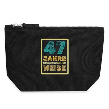 Weisheit 47 - Canvas Reißverschluss-Täschchen (18 x 19 cm) - Schwarz - Vorne