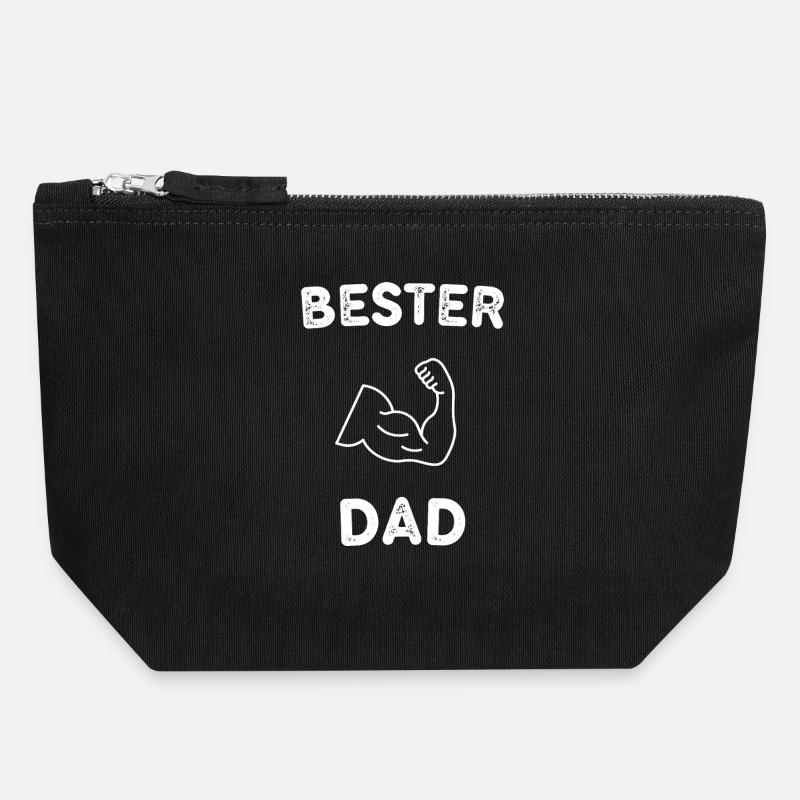 Best Dad - Canvas Zip Pouch 18 x 19 cm - black