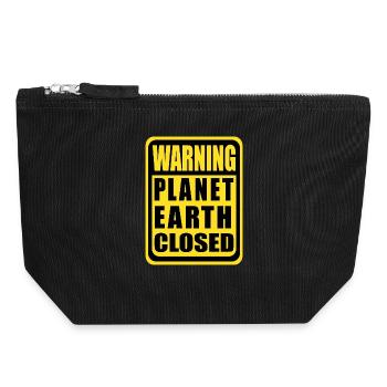 Planet Erde geschlossen - Canvas Reißverschluss-Täschchen (18 x 19 cm) - Schwarz - Vorne