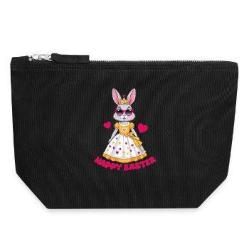 Easter Bunny Queen - Canvas Zip Pouch 18 x 19 cm - black - Front