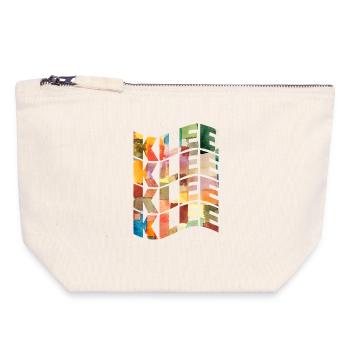 Paul Klee text wave effect t-shirt - Canvas Zip Pouch 18 x 19 cm - nature - Front