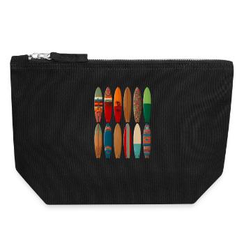 Bunter Surfer-Design für Strandmode - Canvas Reißverschluss-Täschchen (18 x 19 cm) - Schwarz - Vorne