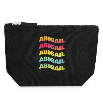 Abigail t-shirt text wave effect wave effect - Canvas Zip Pouch 18 x 19 cm - black - Front