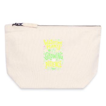 WATERING PLANTS, GROWING MY PATIENCE - Canvas Zip Pouch 18 x 19 cm - nature - Front