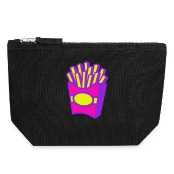 Pommes Pop-Art - Canvas Reißverschluss-Täschchen (18 x 19 cm) - Schwarz - Vorne