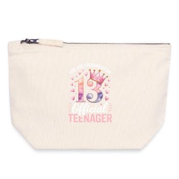 13th birthday teenager gift - Canvas Zip Pouch 18 x 19 cm - nature - Front