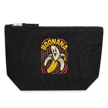 Lustige Boonana Ghost Banane - Canvas Reißverschluss-Täschchen (18 x 19 cm) - Schwarz - Vorne