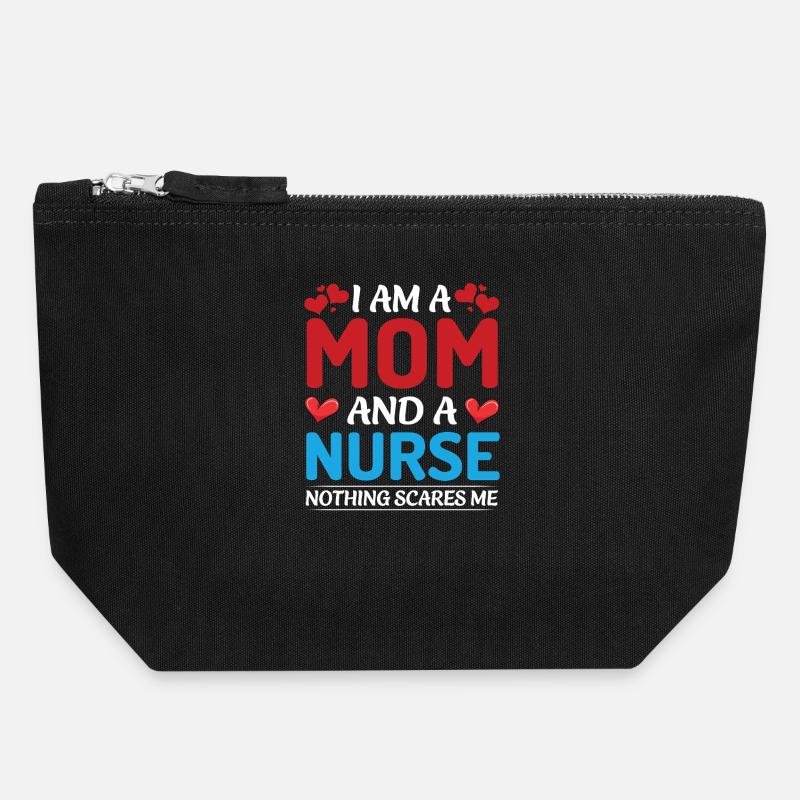 Conception de maman et d’aidant - Pochette zippée en toile 18 x 19 cm - noir
