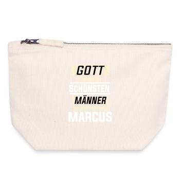 Marcus the Most Beautiful Man of God Shaped Design - Canvas Zip Pouch 18 x 19 cm - nature - Front
