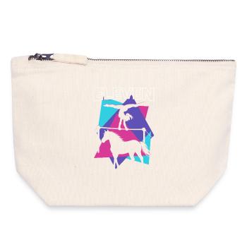 Don de gymnaste de saut pour le 11e anniversaire des chevaux - Pochette zippée en toile 18 x 19 cm - blanc naturel - Devant