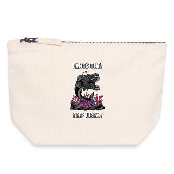 Fangs Out Deep Threat Poisson Abyssal - Pochette zippée en toile 18 x 19 cm - blanc naturel - Devant