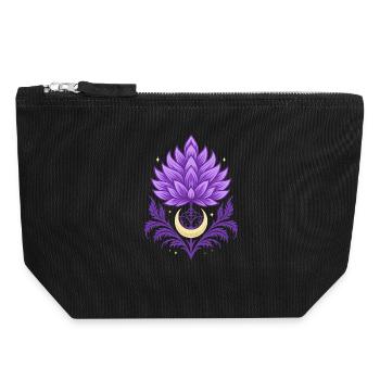 Distel Mond Symbol - Florales Naturmotiv - Canvas Reißverschluss-Täschchen (18 x 19 cm) - Schwarz - Vorne