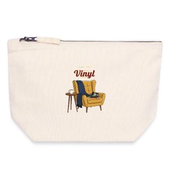 Vinyl Coffee Music Citation Better With Vinyl - Canvas Zip Pouch 18 x 19 cm - nature - Front