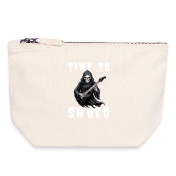 Time To Shred Grim Reaper Guitar - Canvas Reißverschluss-Täschchen (18 x 19 cm) - Naturweiß - Vorne