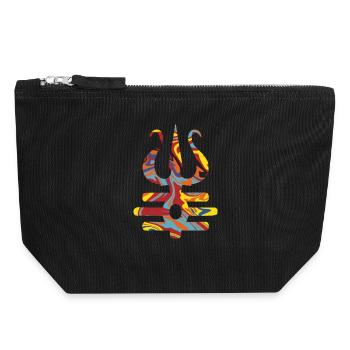 trishul trishula symbol hinduism buddhism Shiva - Canvas Zip Pouch 18 x 19 cm - black - Front