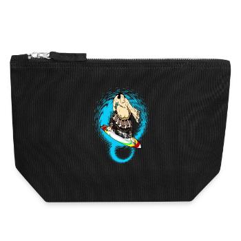 Surfeur de sumo - Pochette zippée en toile 18 x 19 cm - noir - Devant