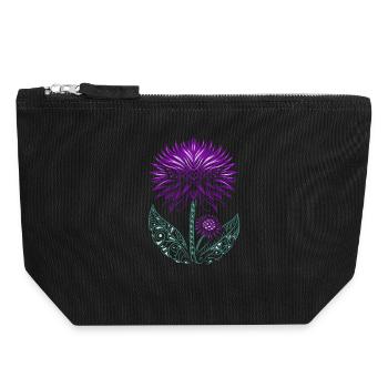 Thistle purple Thistle - Canvas Zip Pouch 18 x 19 cm - black - Front