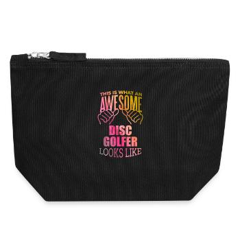 Discgolf - Canvas Reißverschluss-Täschchen (18 x 19 cm) - Schwarz - Vorne