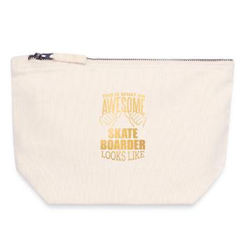 Skate - Canvas Zip Pouch 18 x 19 cm - nature - Front