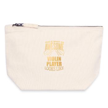 Violin - Canvas Zip Pouch 18 x 19 cm - nature - Front
