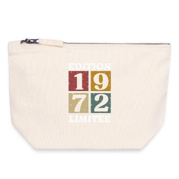 Edition limitée 1972 né e en 1972 - Pochette zippée en toile 18 x 19 cm - blanc naturel - Devant