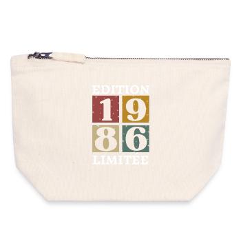 Edition limitée 1986 né e en 1986 - Pochette zippée en toile 18 x 19 cm - blanc naturel - Devant