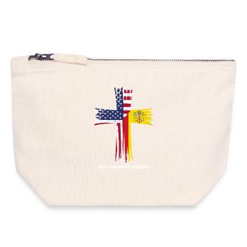 American and Vatican Flag - Canvas Zip Pouch 18 x 19 cm - nature - Front