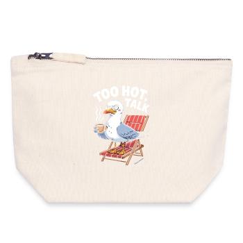 Sassy Seagull Relaxing with Coffee - Canvas Zip Pouch 18 x 19 cm - nature - Front