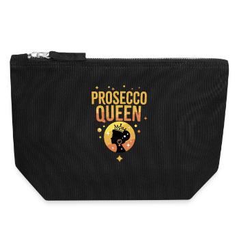 Prosecco Queen Crown Party - Pochette zippée en toile 18 x 19 cm - noir - Devant