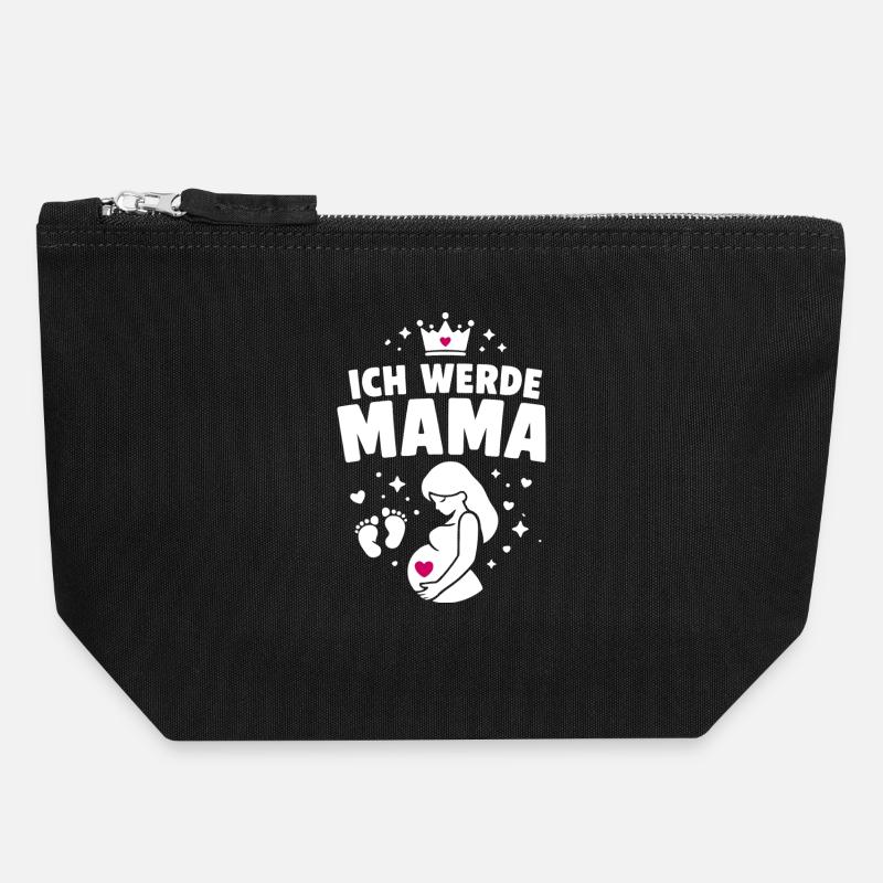 I'm going to be a mom - motherhood - Canvas Zip Pouch 18 x 19 cm - black