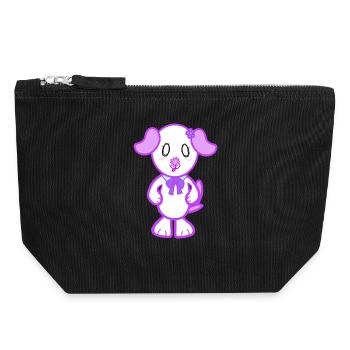 KawaiiDOGGOS – Flora-Druck - Canvas Reißverschluss-Täschchen (18 x 19 cm) - Schwarz - Vorne