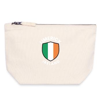 Drapeau irlandais de Limerick - Pochette zippée en toile 18 x 19 cm - blanc naturel - Devant