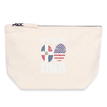 Drapeau de la République dominicaine Dom Rep Pride - Pochette zippée en toile 18 x 19 cm - blanc naturel - Devant